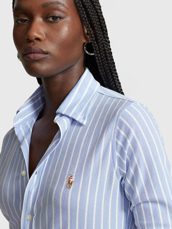 Oxford shirt with striped pattern and logo embroidery - 4
