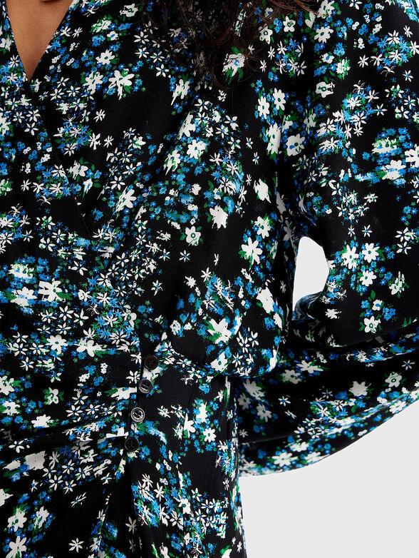 Floral print short dress - 4