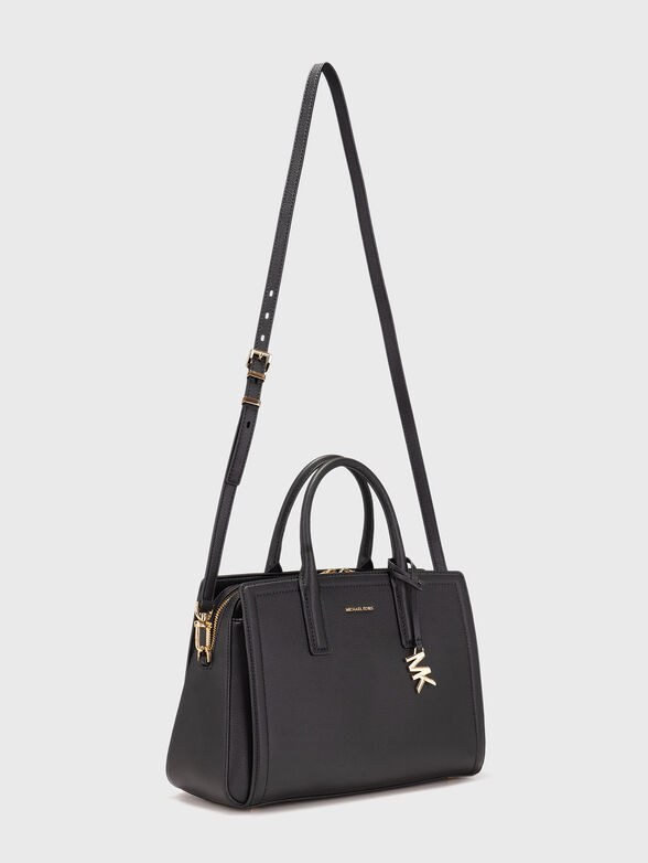 Leather bag with golden logo detail  - 2