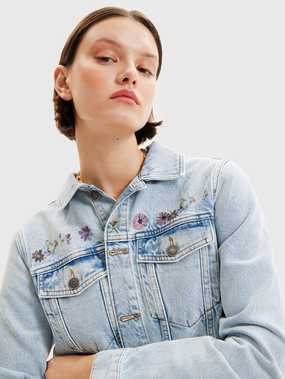CHAQ SOHO denim jacket with floral elements - 4