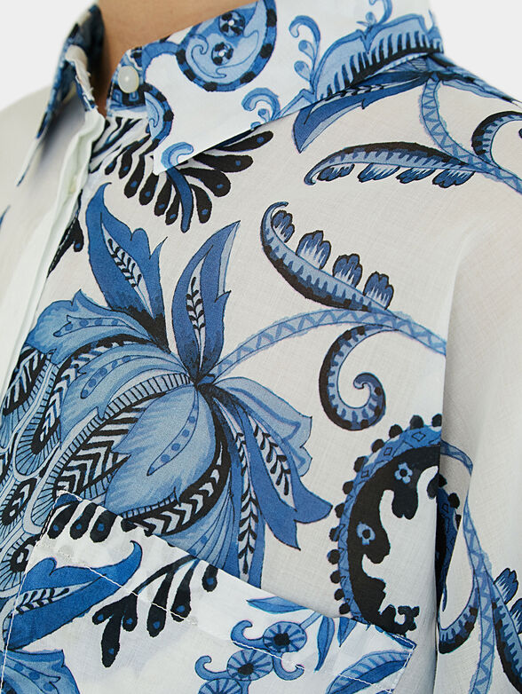 INARA Cotton shirt with floral print - 5