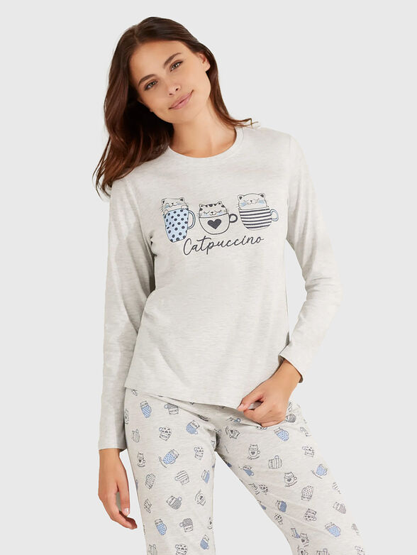 CAT PUCCINO grey pajamas set - 1