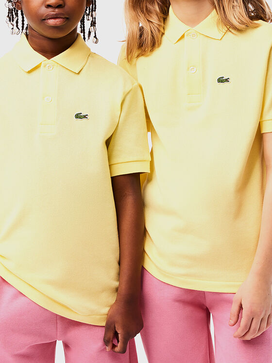 Cotton yellow polo shirt with logo - 1