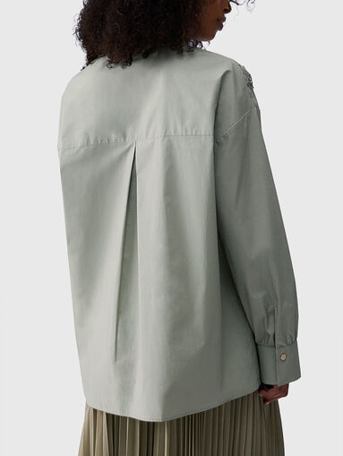 Cotton shirt with floral motifs - 3