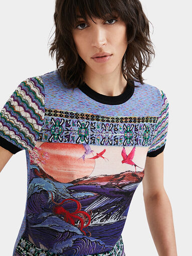 T-shirt with multicolor print - 4