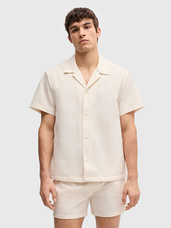 Short sleeved shirt with classic collar - 1