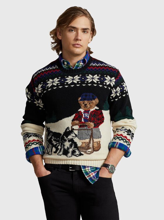 Пуловер от вълнен бленд с Polo Bear мотив - 1