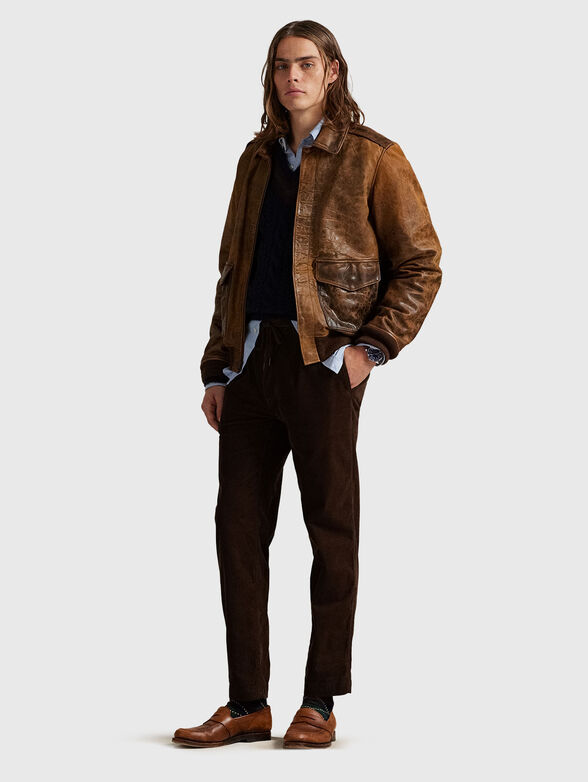 Straight trousers with waist  tie  - 4