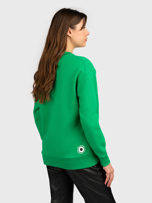 Green sweatshirt with accent print - 2