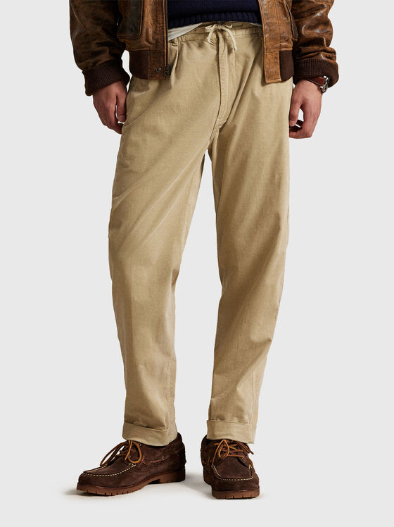 Beige corduroy trousers - 1
