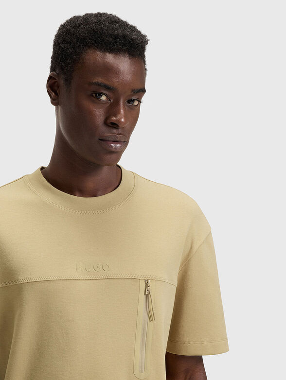 Cotton T-shirt with accent zip - 4