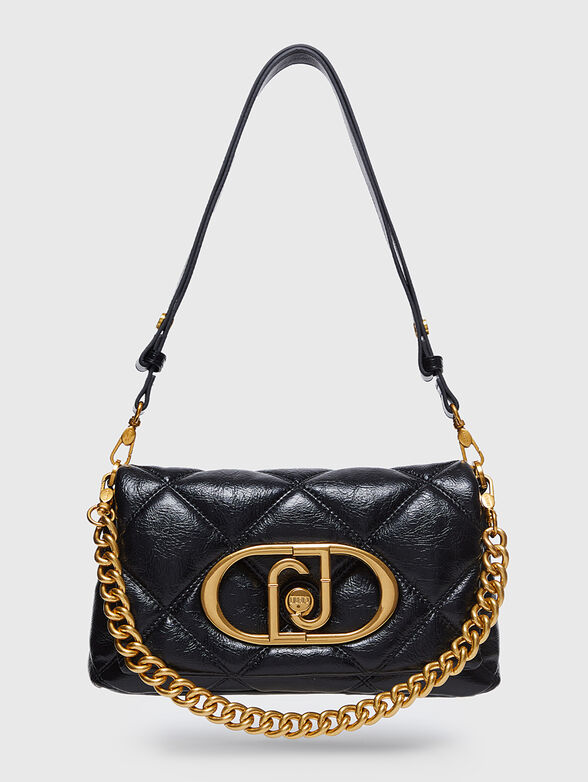 Black quilted bag with logo  - 1