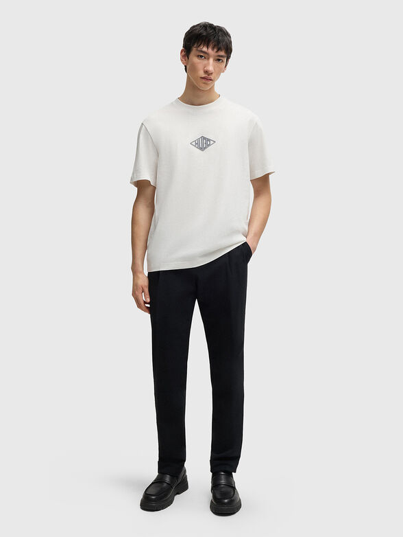 DARUNU cotton T-shirt with oval neckline - 1