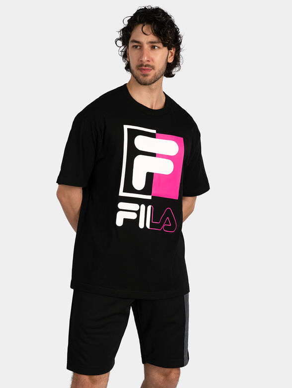 Cotton T-shirt in black - 1