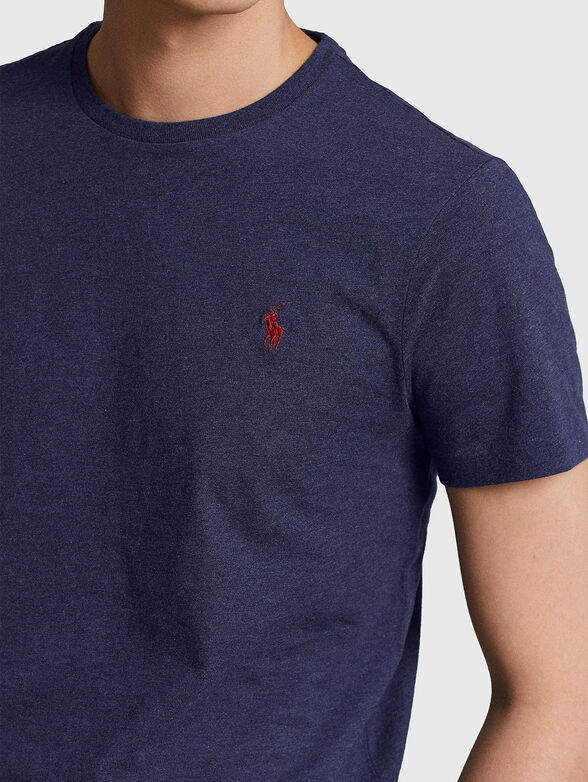 Cotton T-shirt with contrast logo embroidery - 4