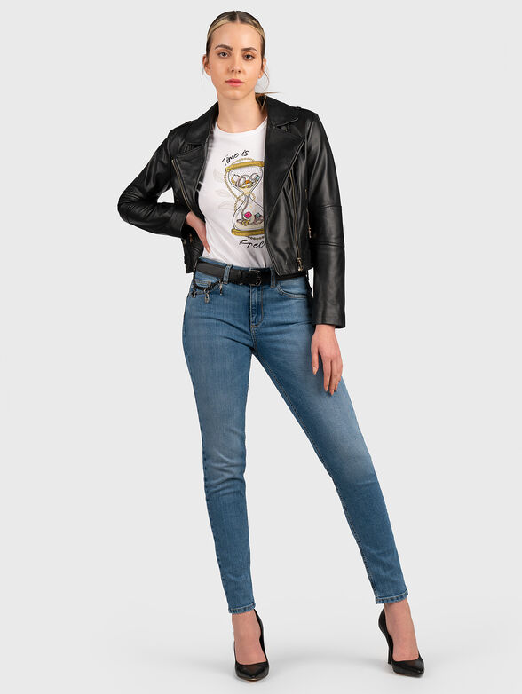 White T-shirt with multicolor print - 2