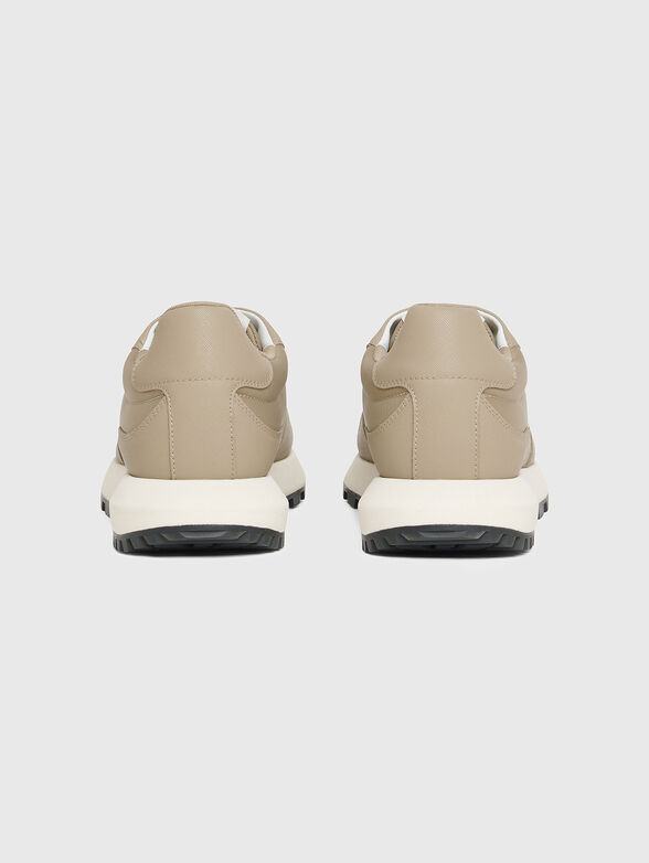 Beige sneakers with logo detail - 4