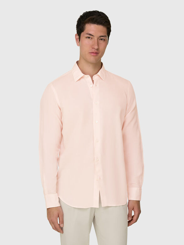 Pink shirt made of a linen blend - 1