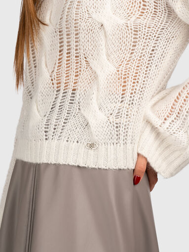 Sweater in black with sheer effect - 5