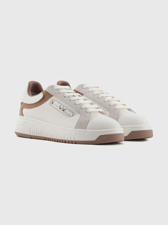 Leather sneakers with logo - 2