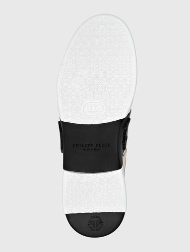Beige leather sneakers - 4