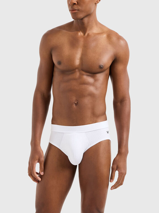 Cotton briefs with logo - 1
