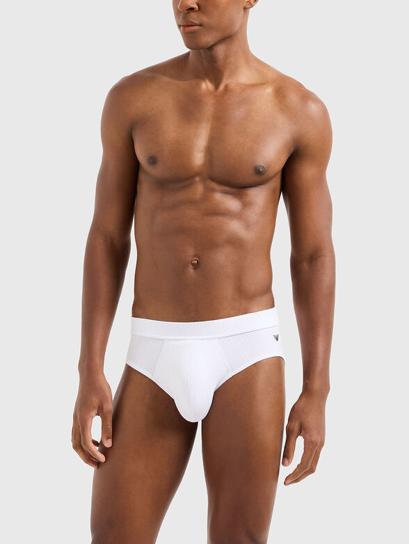 Cotton briefs with logo - 1