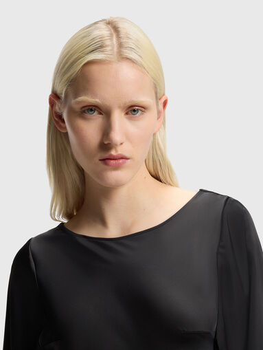 KAWINE midi satin dress with slit - 4