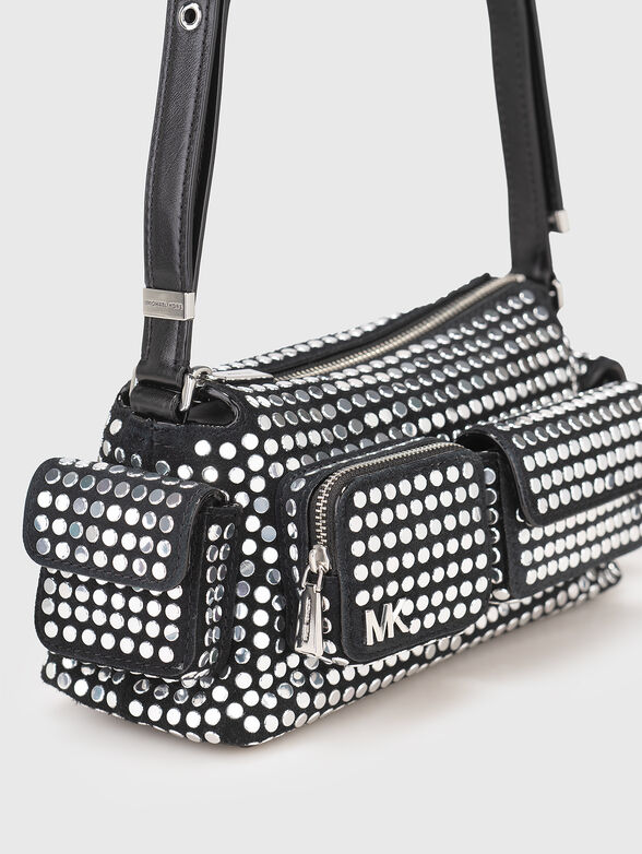 Leather crossbody bag with eyelets - 5