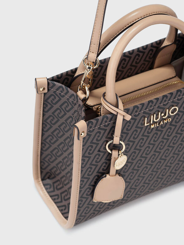 Crossbody bag with monogram print and logo - 5