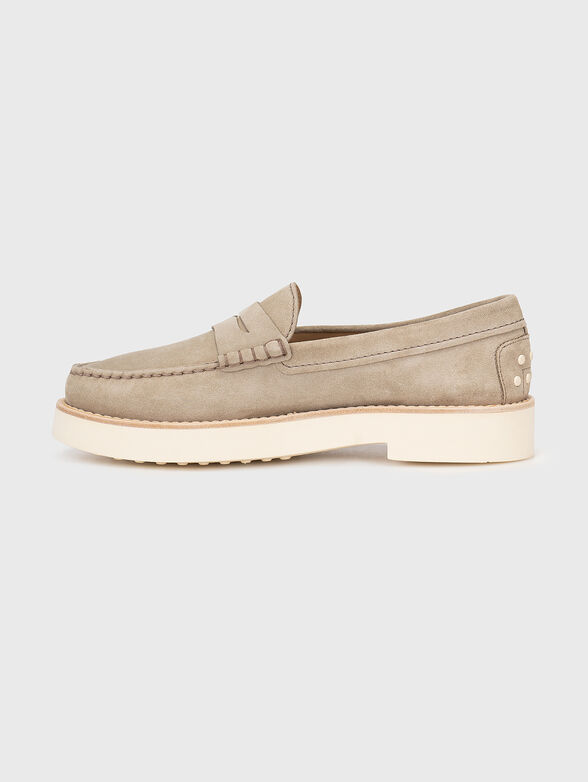 Suede beige loafers with contrast sole - 3
