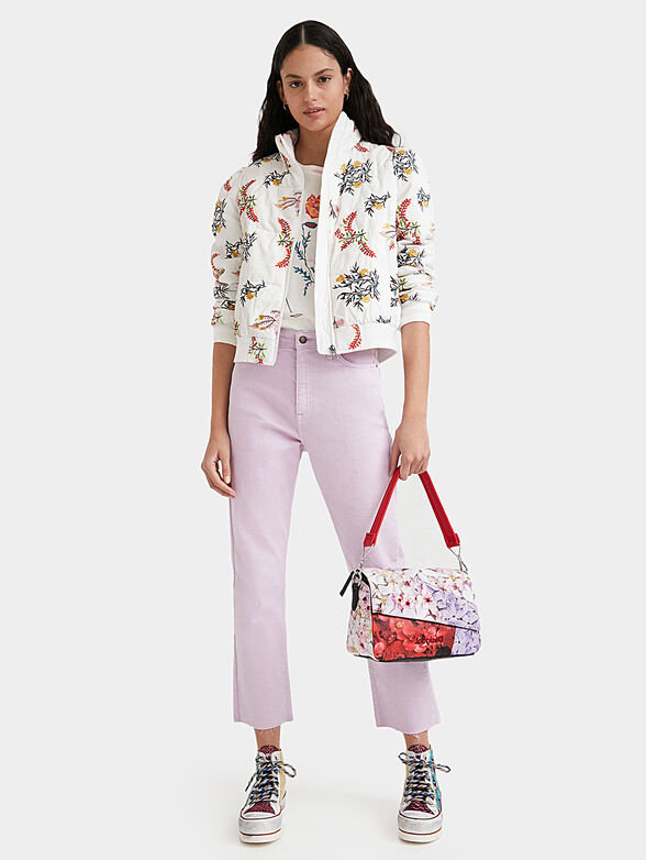 NICOLE padded jacket with floral accents - 2