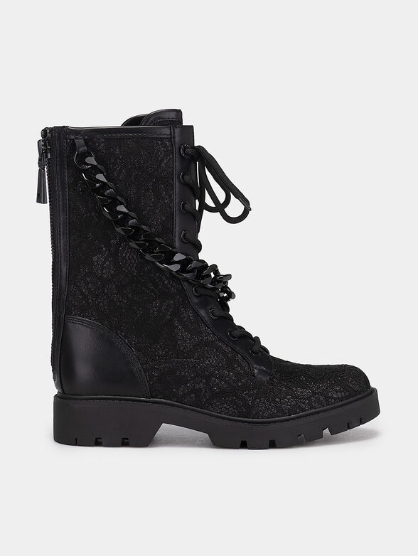 RIPLEE black anckle boots with accent chain - 1