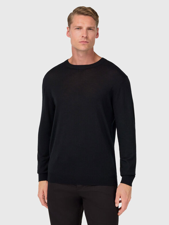 Wool sweater with ribbed details  - 1