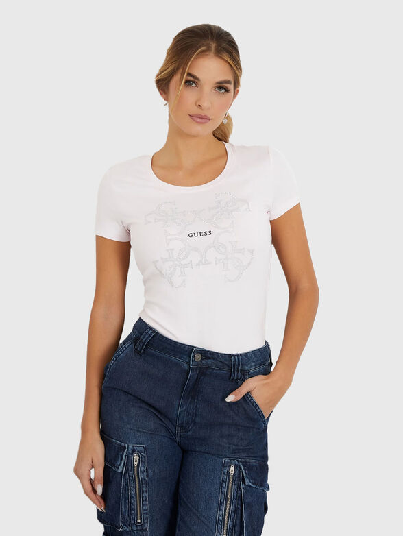 Crystal embellished T-shirt in black - 1