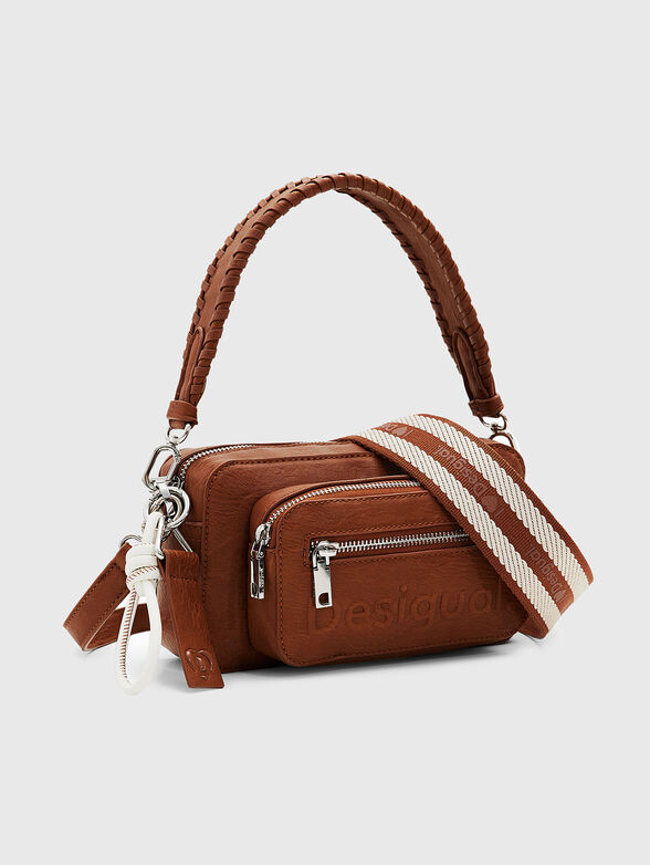Embossed logo black crossbody bag - 4