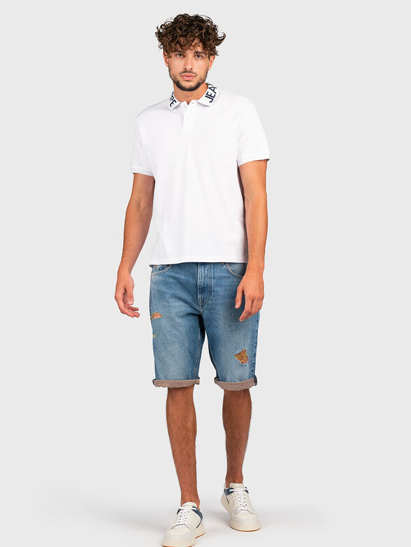 JACOB cotton polo-shirt with accent colar - 2