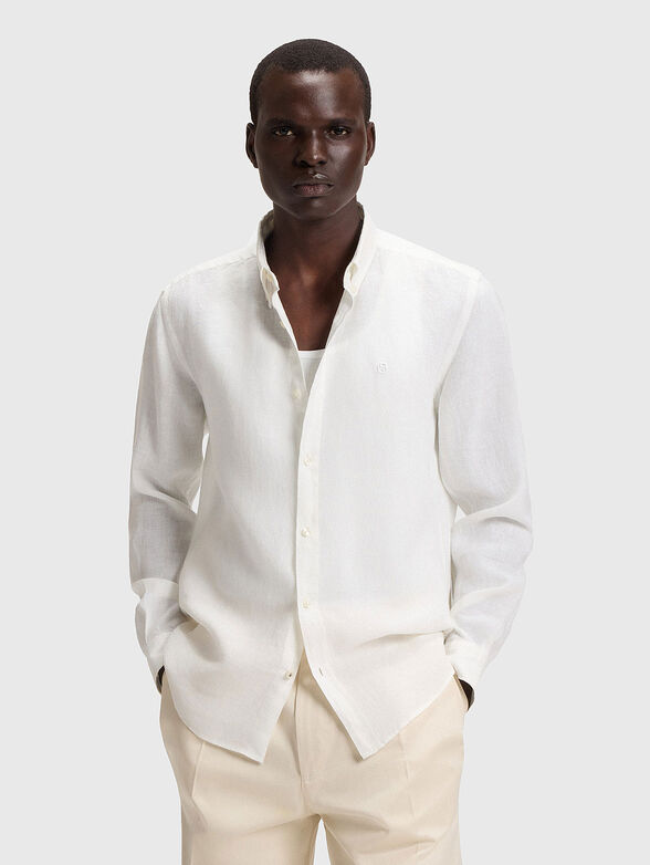 Linen shirt in blue color - 1