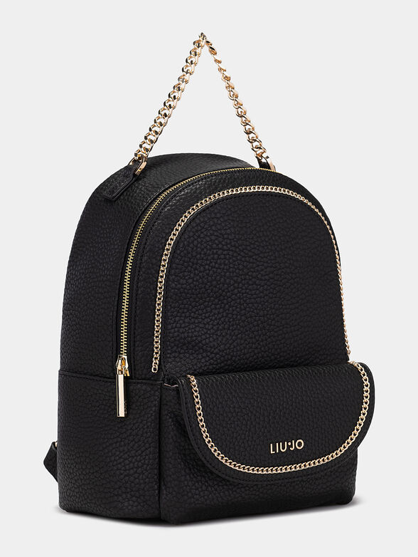 Black backpack with accent chains - 3