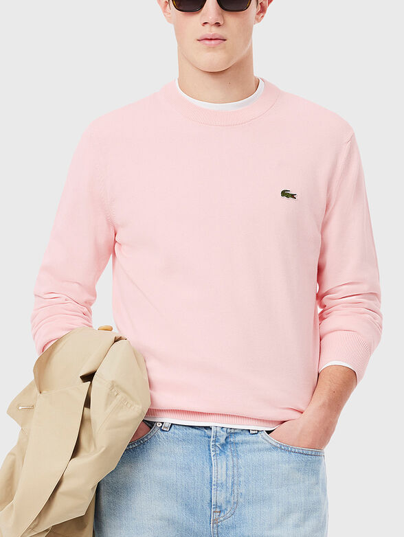 Crew neck cotton sweater - 1