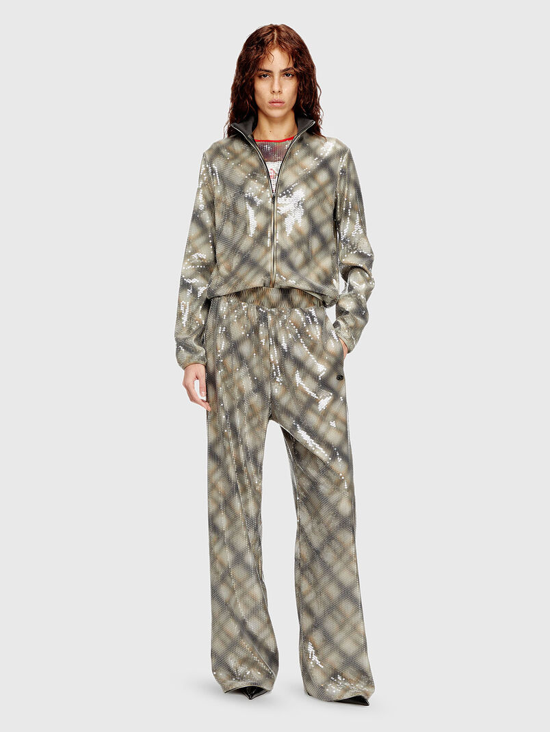 P-ERQUEEN checked trousers with sequins - 3