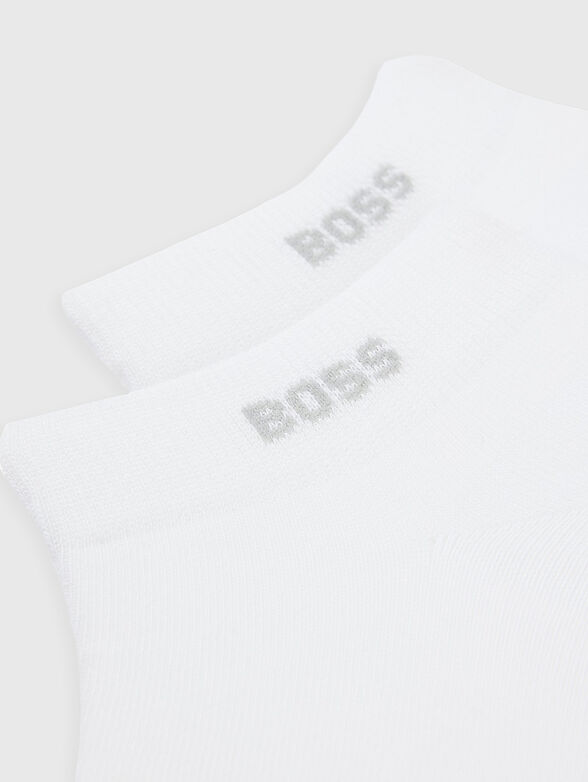 Two pairs of short black socks with logo detail - 2