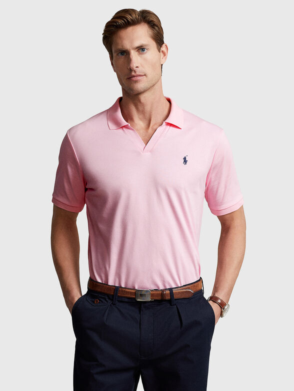 Pink V-neck Polo-shirt - 1