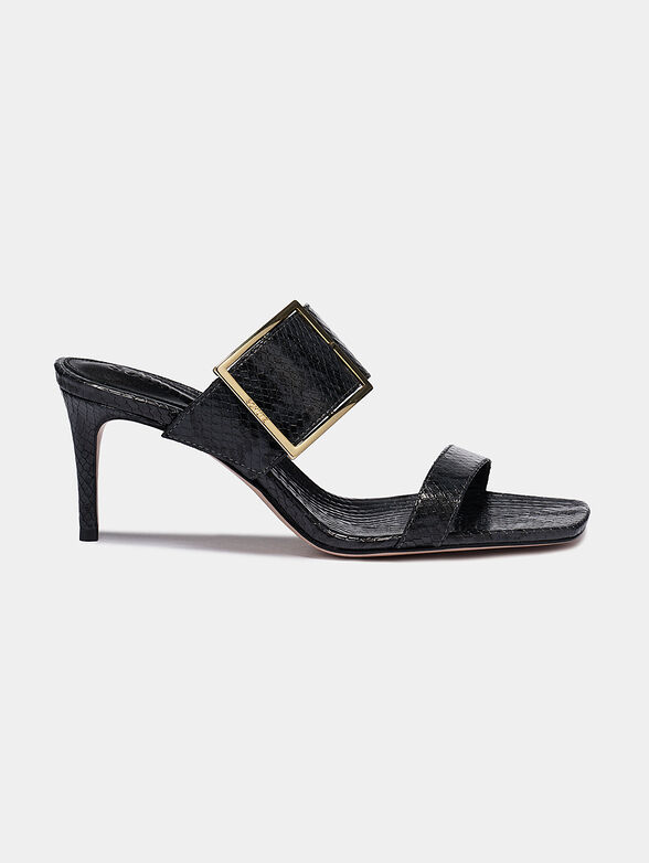 Snake-skin effect mules - 1