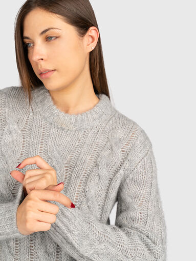 Wool blend dress with round neck - 4