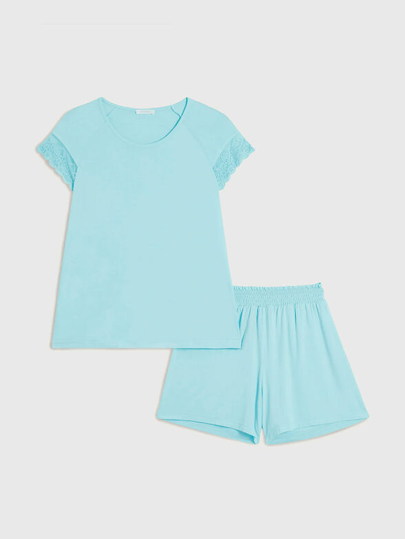 HAPPY LACE two-piece pyjamas in blue - 4