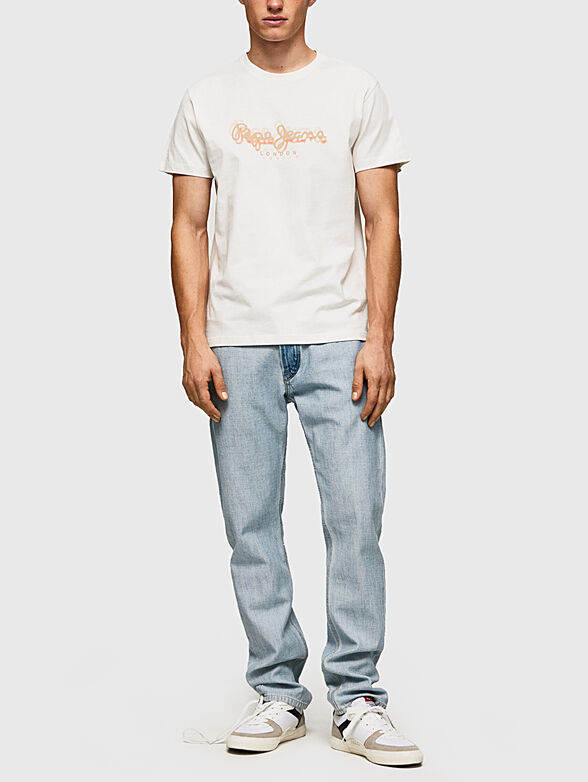 RICHME beige T-shirt with logo print - 2