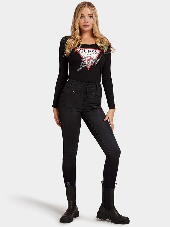 High-waisted black jeans - 2