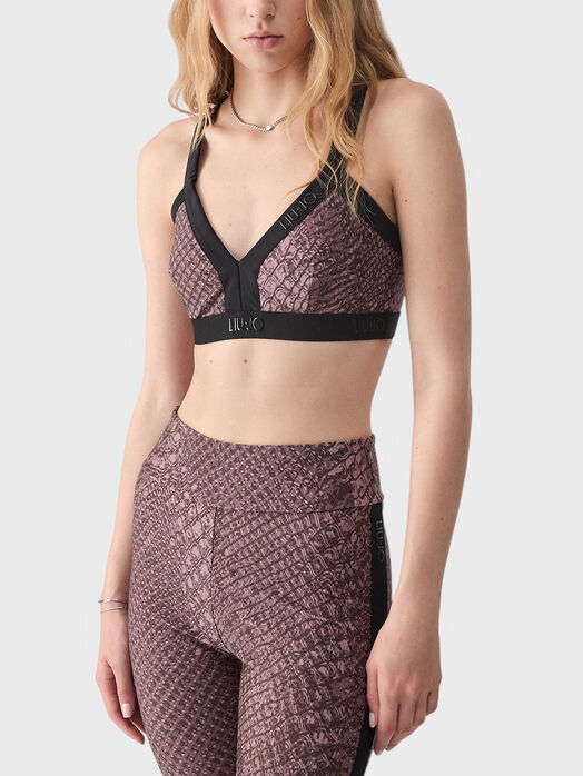 Animal-print top with logo detail