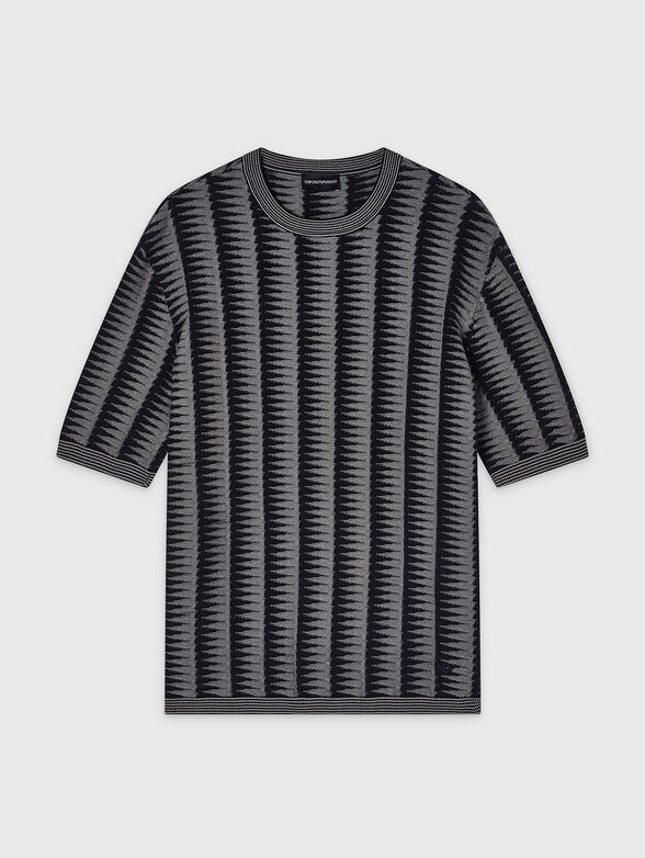Cotton sweater with an abstract pattern - 1